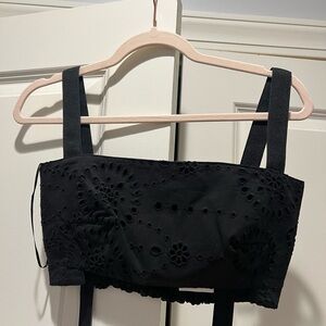 Zara Black Eyelet Detail Top